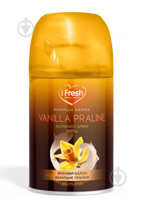 Сменный баллончик для микроспреем iFresh premium aroma vanilla praline 250 мл - фото 1