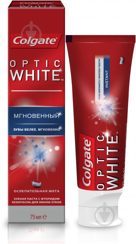 Зубная паста Colgate Optic White Мгновенный отбеливающая 75 мл - фото 1