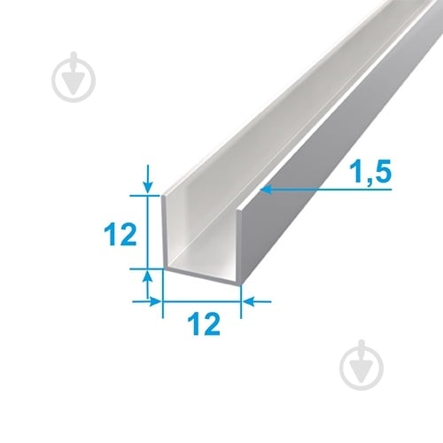 Профиль ПАС-1220 3 м алюминий/серебро - фото 2 Профиль ПАС-1220 3 м алюминий/серебро - фото 2