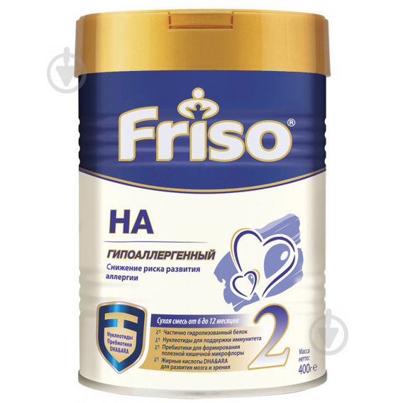 Суха молочна суміш Friso Фрісолак №2 гіпоалергенна 400г - фото 1