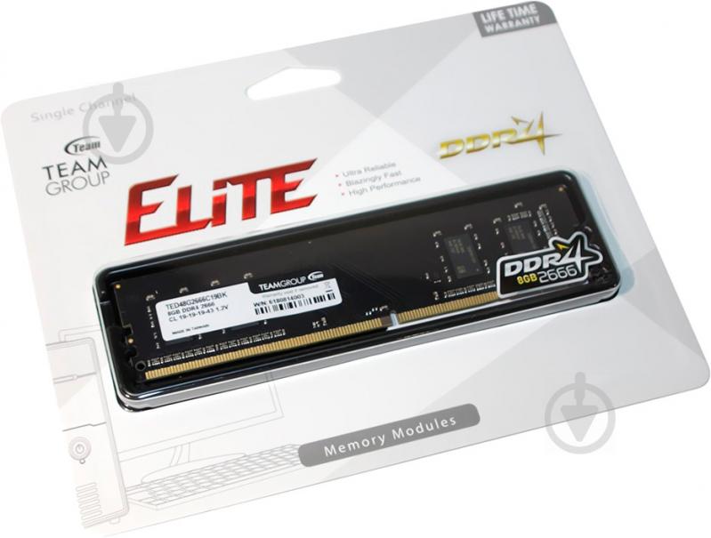 Оперативная память Team DDR4 SDRAM 8 GB (1x8GB) 2666 MHz (TED48G2666C1901) Elite - фото 2