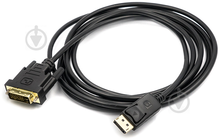 Кабель PowerPlant DisplayPort – DVI 3 м чорний - фото 1