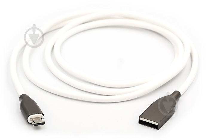 Кабель PowerPlant USB – microUSB 1 м білий - фото 1