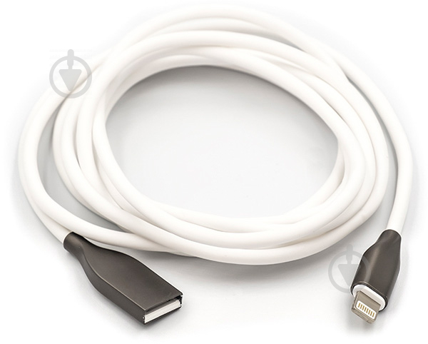 Кабель PowerPlant Lightning – USB 2 м белый - фото 1