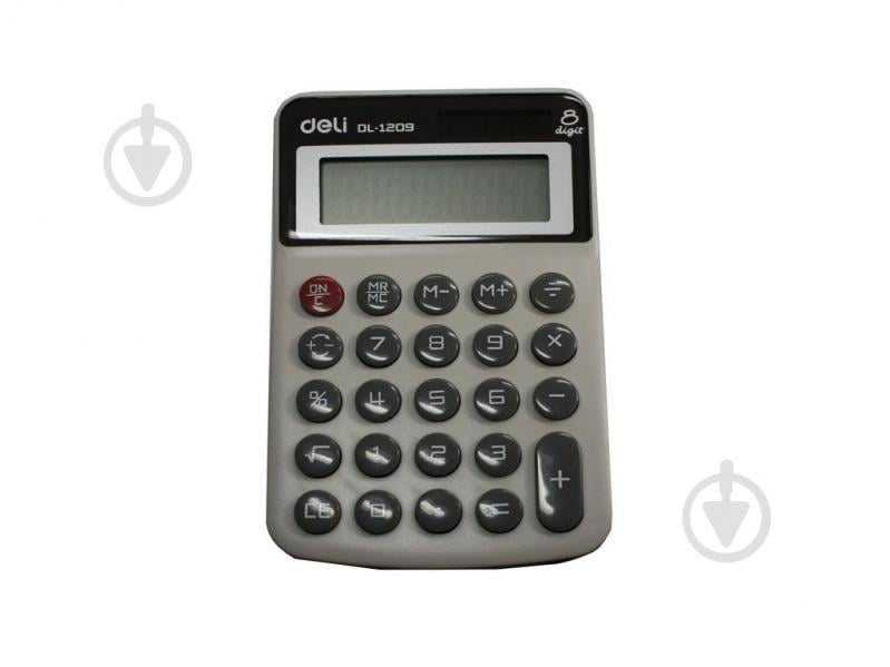Калькулятор 1209 серый пластиковом корпусе Deli - фото 1