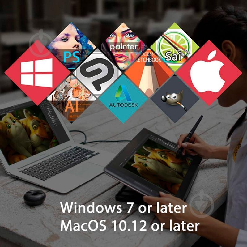 Монітор графічний Huion Kamvas PRO13 + рукавичка - фото 10