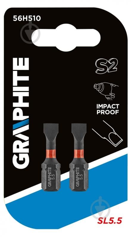 Бита GRAPHITE SL5.5 х 25 мм 2 шт. 56H510 - фото 2