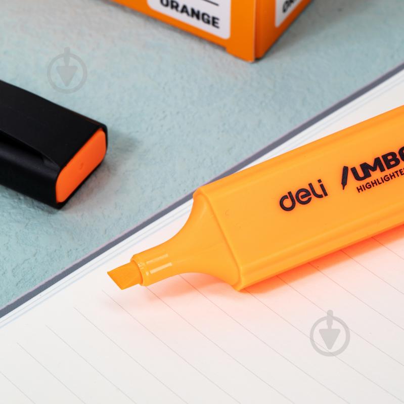 Маркер текстовый Deli UMBO 1-5 мм оранжевый EU366-OR - фото 3