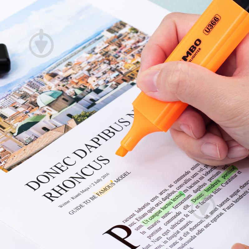 Маркер текстовый Deli UMBO 1-5 мм оранжевый EU366-OR - фото 5