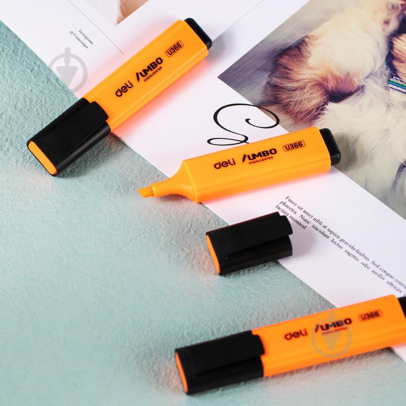 Маркер текстовый Deli UMBO 1-5 мм оранжевый EU366-OR - фото 4