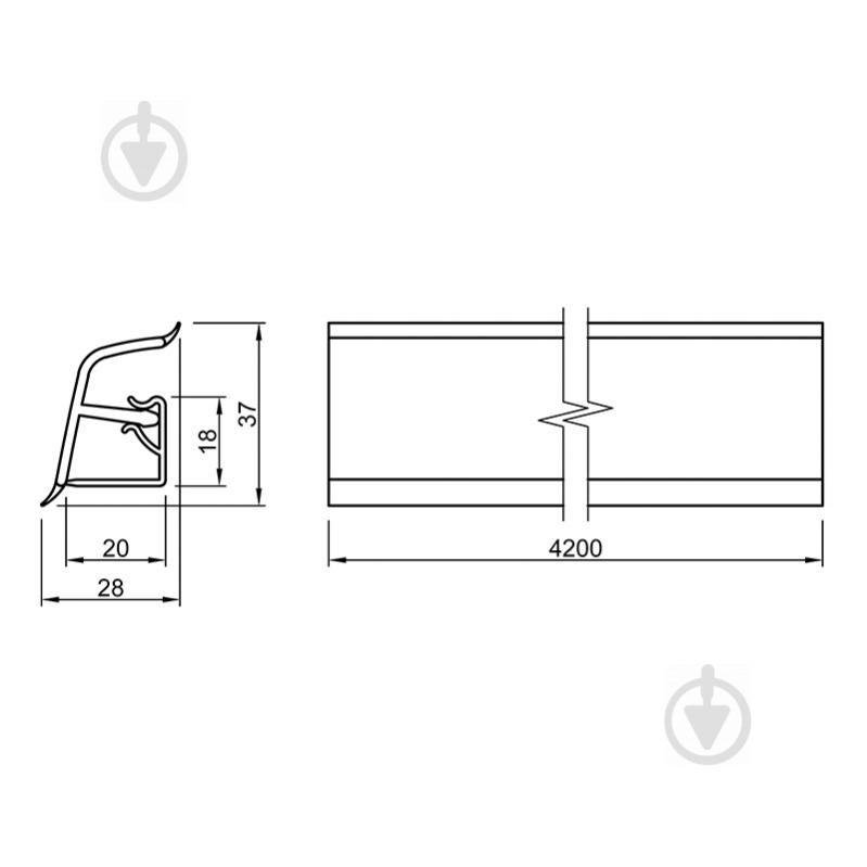 Плинтус для столешницы REHAU 118 Larix 4575 (73960) 5000x37x17 мм - фото 2