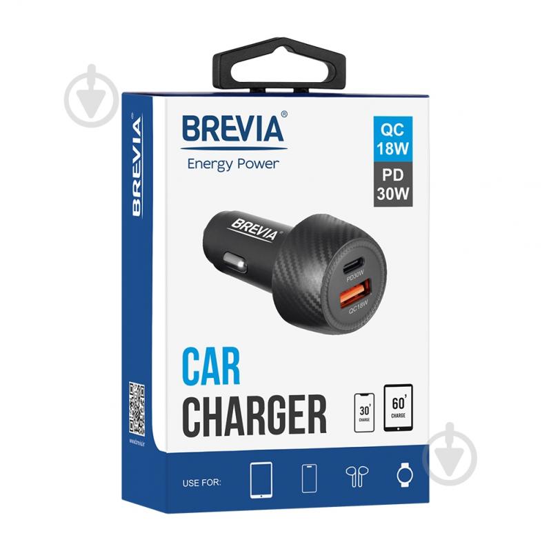 Зарядний пристрій — адаптер прикурювача-USB Brevia ePower Dual Carbon 48W 1xUSB-C+1xUSB-A 46048CUB - фото 2