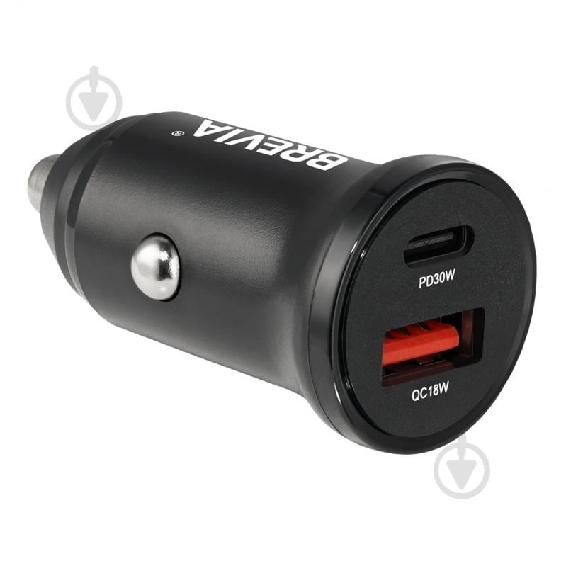 Зарядное устройство — адаптер прикуривателя-USB Brevia DualCharge 30W 1xUSB-C+1xUSB-A, черный 46430CAB - фото 5