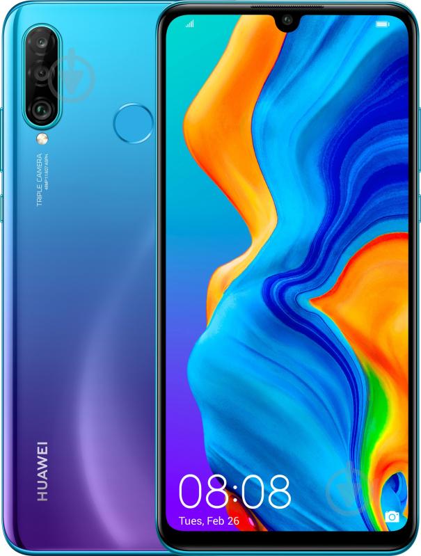 Смартфон Huawei P30 lite 4/128GB peacock blue (51093PUU) - фото 1