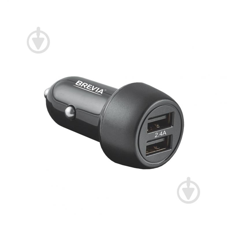 Зарядное устройство — адаптер прикуривателя-USB Brevia ePower DualDrive 12W 2xUSB-A черный 46012DUB - фото 1