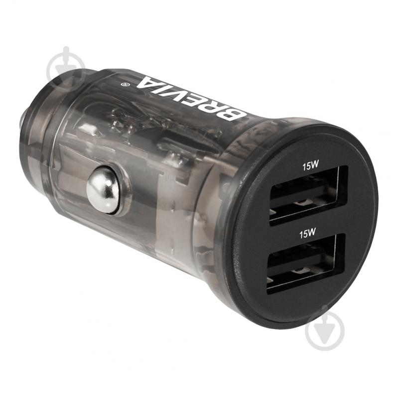 Зарядное устройство — адаптер прикуривателя-USB Brevia ePower DualDrive 15W 2xUSB-A, прозрачный черный 47015DUB - фото 5