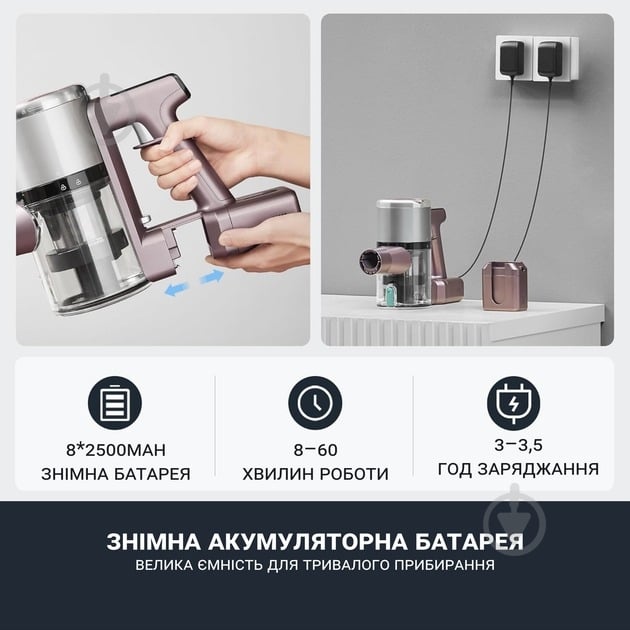 Пылесос аккумуляторный Eureka AK10 PRO brown - фото 6