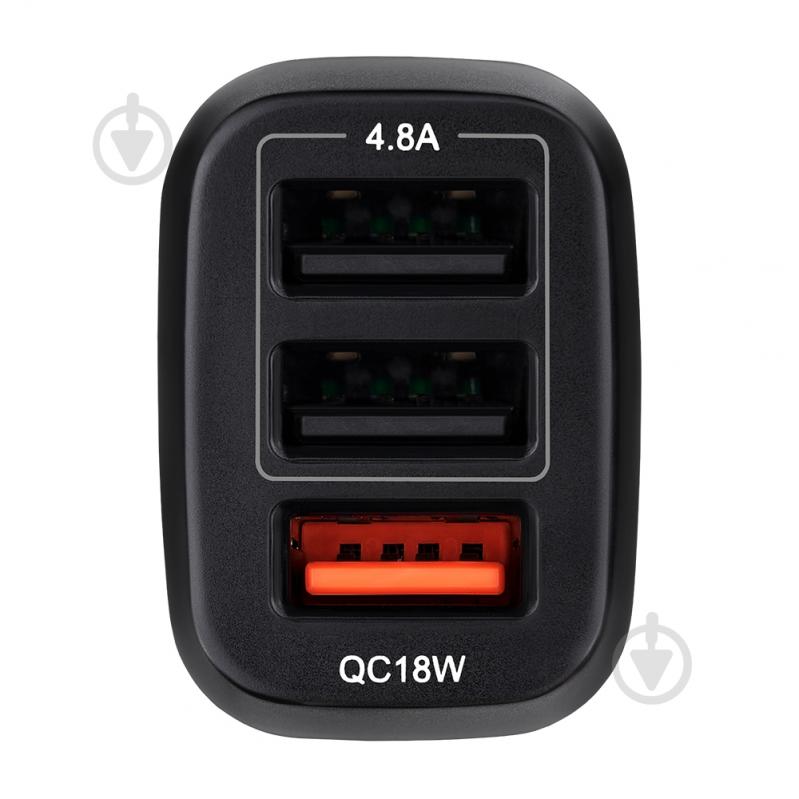 Зарядное устройство — адаптер прикуривателя-USB Brevia ePower TriDrive 42W 3xUSB-A черный 46042TUB - фото 4
