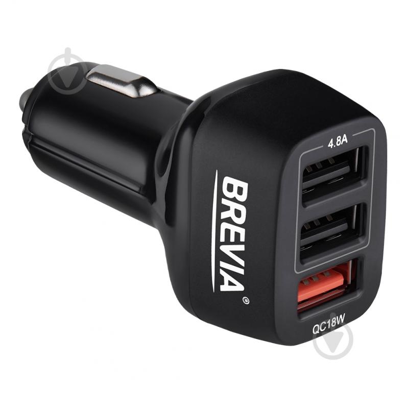 Зарядное устройство — адаптер прикуривателя-USB Brevia ePower TriDrive 42W 3xUSB-A черный 46042TUB - фото 5