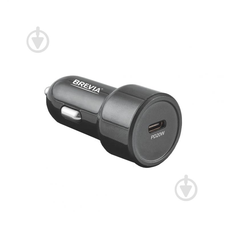 Зарядное устройство — адаптер прикуривателя-USB Brevia ePower TurboCharge 20W 1xUSB-C черный 46020CB - фото 1