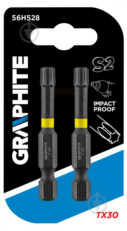 Бита GRAPHITE ТХ30 х 50 мм 2 шт. 56H528 - фото 2 Бита GRAPHITE ТХ30 х 50 мм 2 шт. 56H528 - фото 2