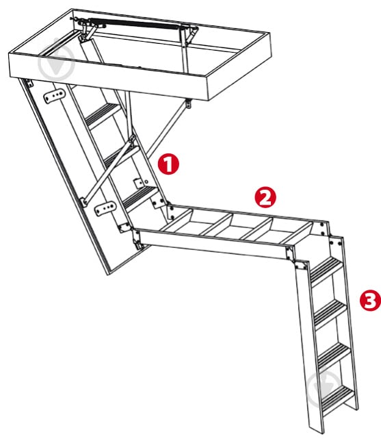 Лестница чердачная Oman Mini Extra H265 80x70 см - фото 3