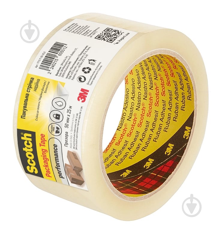 Клейкая лента 3M 1713-T-50-25,0 прозрачная каучуковый адгезив (Hot Melt) 50 мм 25 м 48 мкм - фото 1 Клейкая лента 3M 1713-T-50-25,0 прозрачная каучуковый адгезив (Hot Melt) 50 мм 25 м 48 мкм - фото 1