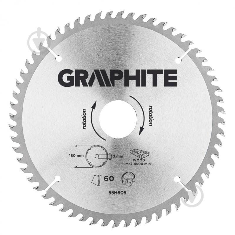 Пиляльний диск GRAPHITE 180x30x2,4 Z60 55H605 - фото 1