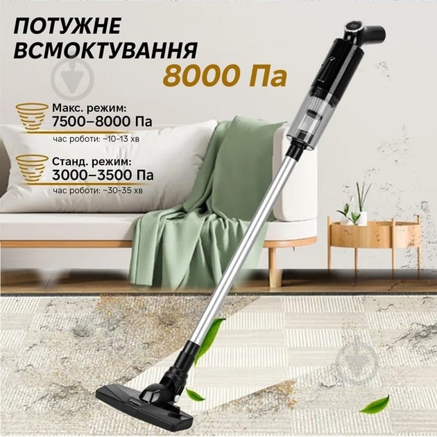 Пилосос акумуляторний Inspire A-061 black - фото 3 Пилосос акумуляторний Inspire A-061 black - фото 3