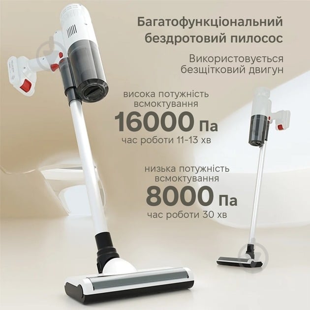 Пылесос аккумуляторный Inspire A-091-1 white - фото 4 Пылесос аккумуляторный Inspire A-091-1 white - фото 4