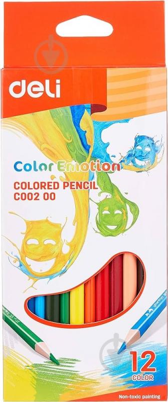 Олівці кольорові Color Emotion 12 кольорів EC00200 Deli - фото 3