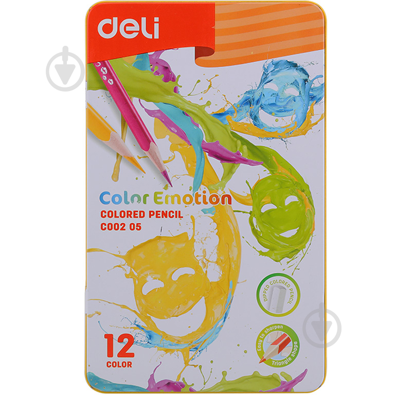 Олівці кольорові Color Emotion 12 кольорів EC00205 Deli - фото 1