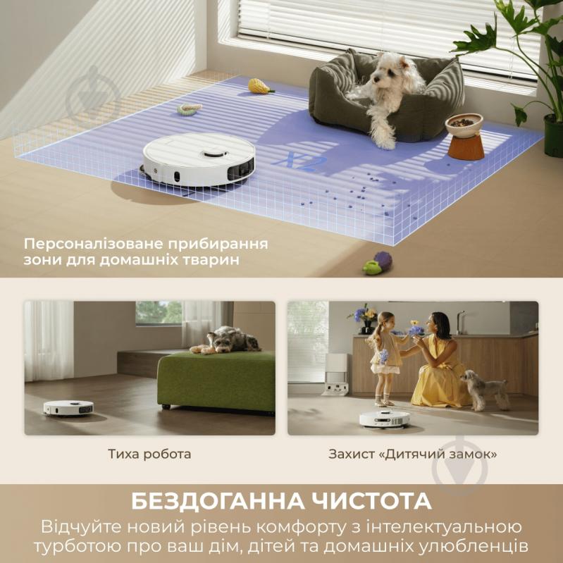Робот-пылесос моющий DREAME D30 Ultra white - фото 8
