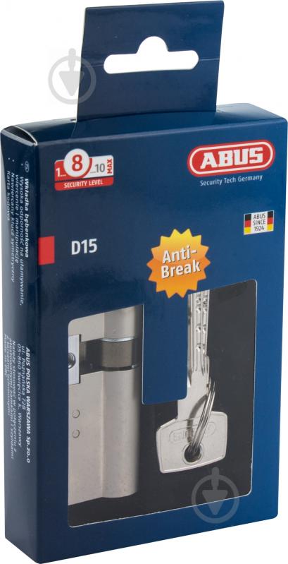 Цилиндр Abus KD15 45x35 ключ-вороток 80 мм матовый никель - фото 4