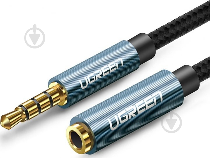 Кабель UGREEN AV118 3.5mm Male to 3.5mm Female Extensioin Cable 2 м синій (40675) - фото 3