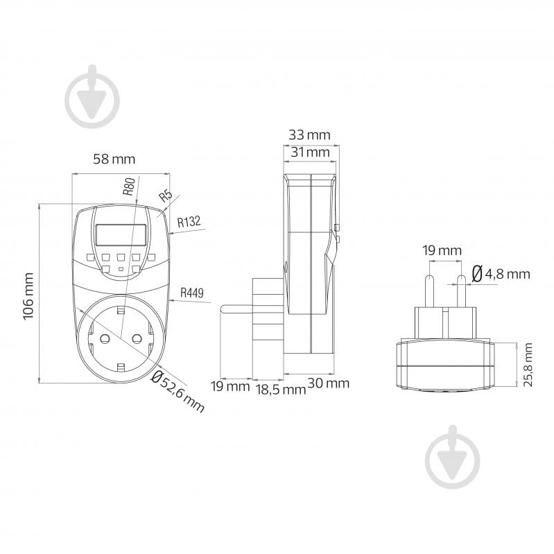 Розетка з таймером HOROZ ELECTRIC TIMER-2 - фото 2