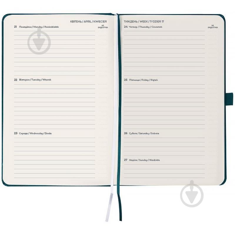 Еженедельник датированный Axent Partner Strong A5 2026 8505-26-31-A малахитовый - фото 3 Еженедельник датированный Axent Partner Strong A5 2026 8505-26-31-A малахитовый - фото 3