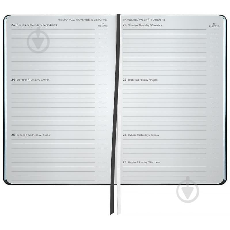 Щотижневик датований Partner City Soft Axent A5 2026 8521-26-01-A чорний - фото 4