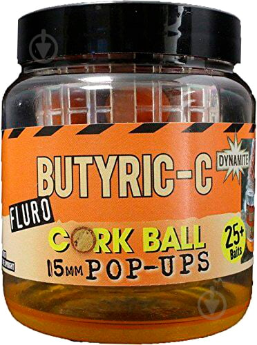 Бойлы Dynamite Baits Butyric-C Orange Fluro Cork Ball Pop-Ups 100 г Butyric-C DY952 - фото 1