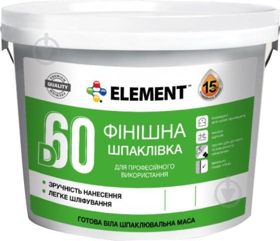 Шпаклівка Element D60 1,5 кг - фото 1