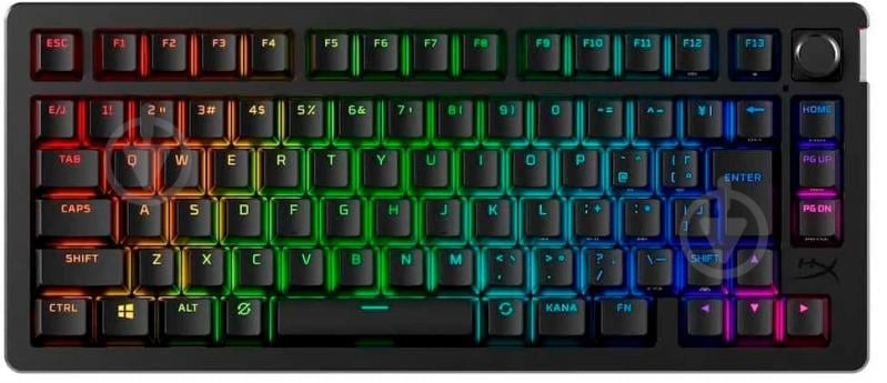 Клавиатура HyperX Alloy Rise 75 Wireless ENG/UA RGB (91Y91AA) black - фото 1 Клавиатура HyperX Alloy Rise 75 Wireless ENG/UA RGB (91Y91AA) black - фото 1