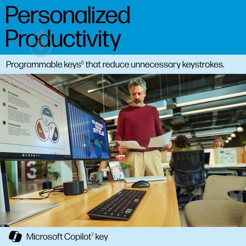 Клавиатура HP 720 Multi-Device Rechargeable Wireless (9T5B1AA) black - фото 4 Клавиатура HP 720 Multi-Device Rechargeable Wireless (9T5B1AA) black - фото 4