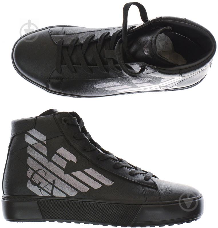 Кросівки чоловічі зимові EA7 LEATHER_SNEAKER X8Z001-XK119-K001 р.44 2/3 чорні - фото 5