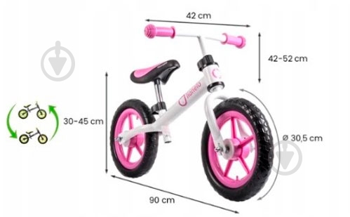 Беговел Lionelo Fin Plus белый/розовый LO.FI02 - фото 3 Беговел Lionelo Fin Plus белый/розовый LO.FI02 - фото 3