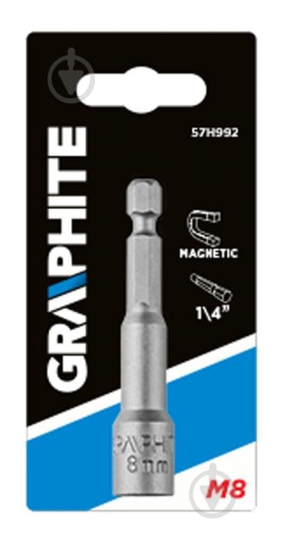 Головка-бита GRAPHITE 8 х 65 мм 1/4” 1 шт. 57H992 - фото 2
