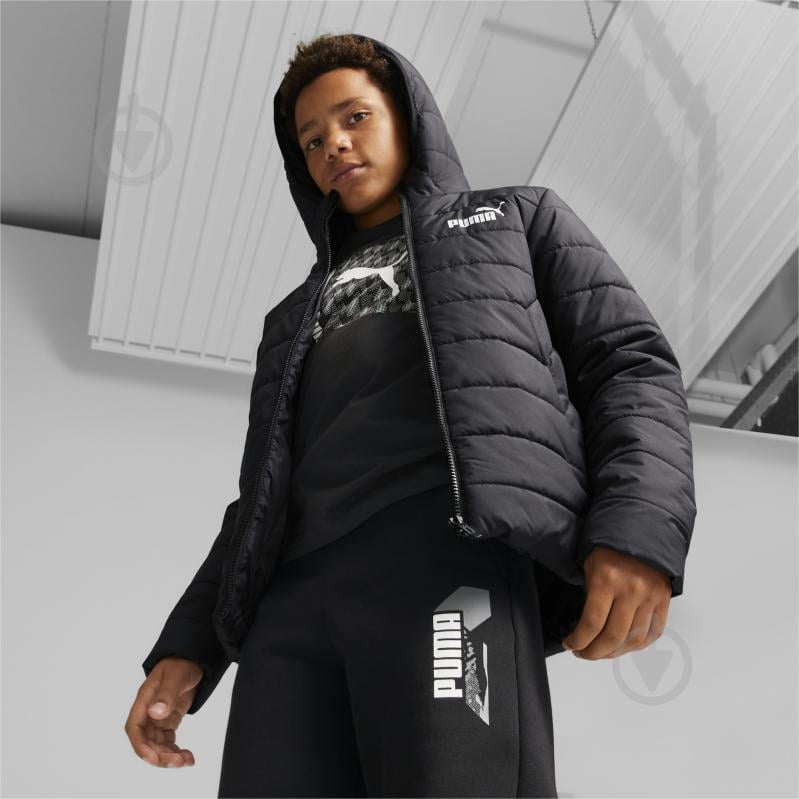 Куртка для хлопчиків Puma ESS HOODED PADDED JACKET 67055901 р.140 чорна - фото 4