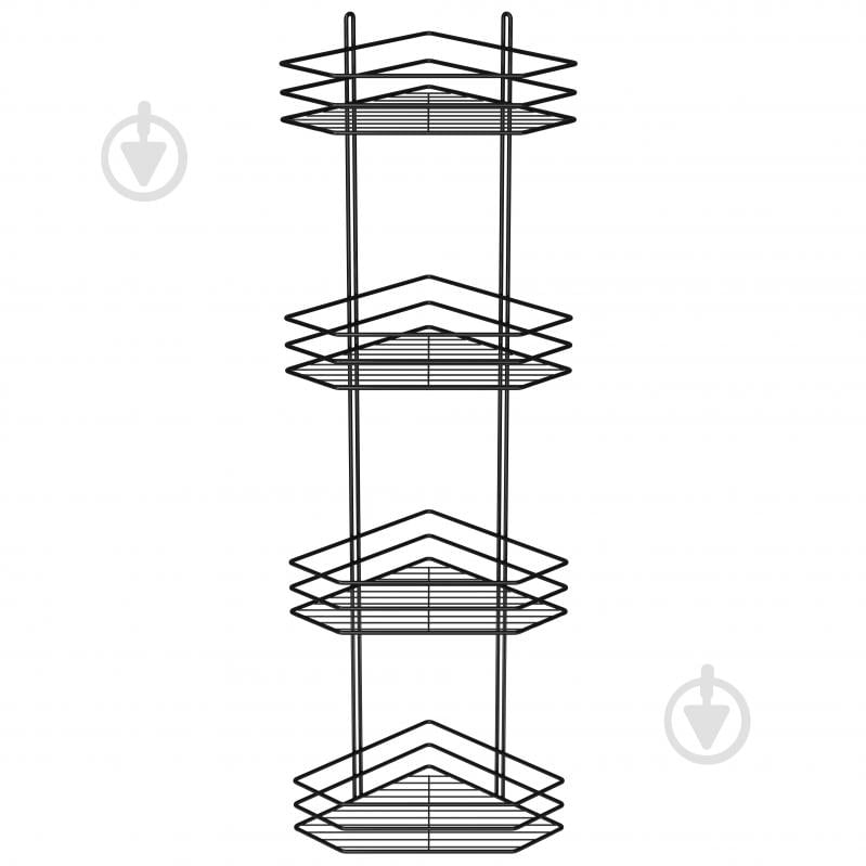 Полиця кутова 4-ярусна 25 см чорна - фото 2