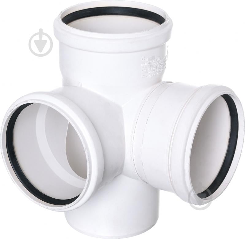 Крестовина канализационная REHAU безшумная d110х110х110 87° - фото 1