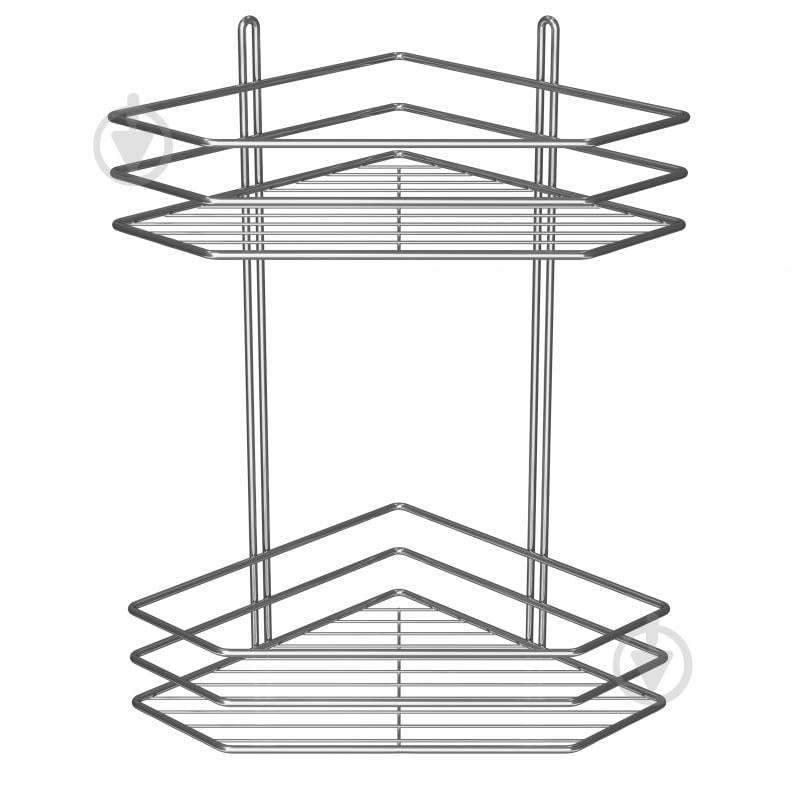 Полиця кутова 2-ярусна 25 см хром - фото 2