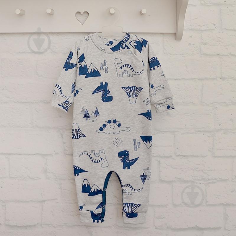 Ромпер-реглан для мальчика Blanka Дино р.74-80 серый 110838 - фото 2 Ромпер-реглан для мальчика Blanka Дино р.74-80 серый 110838 - фото 2